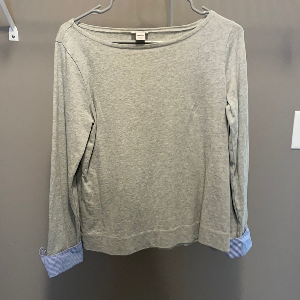 J crew factory Knit grey shirt with cuffs